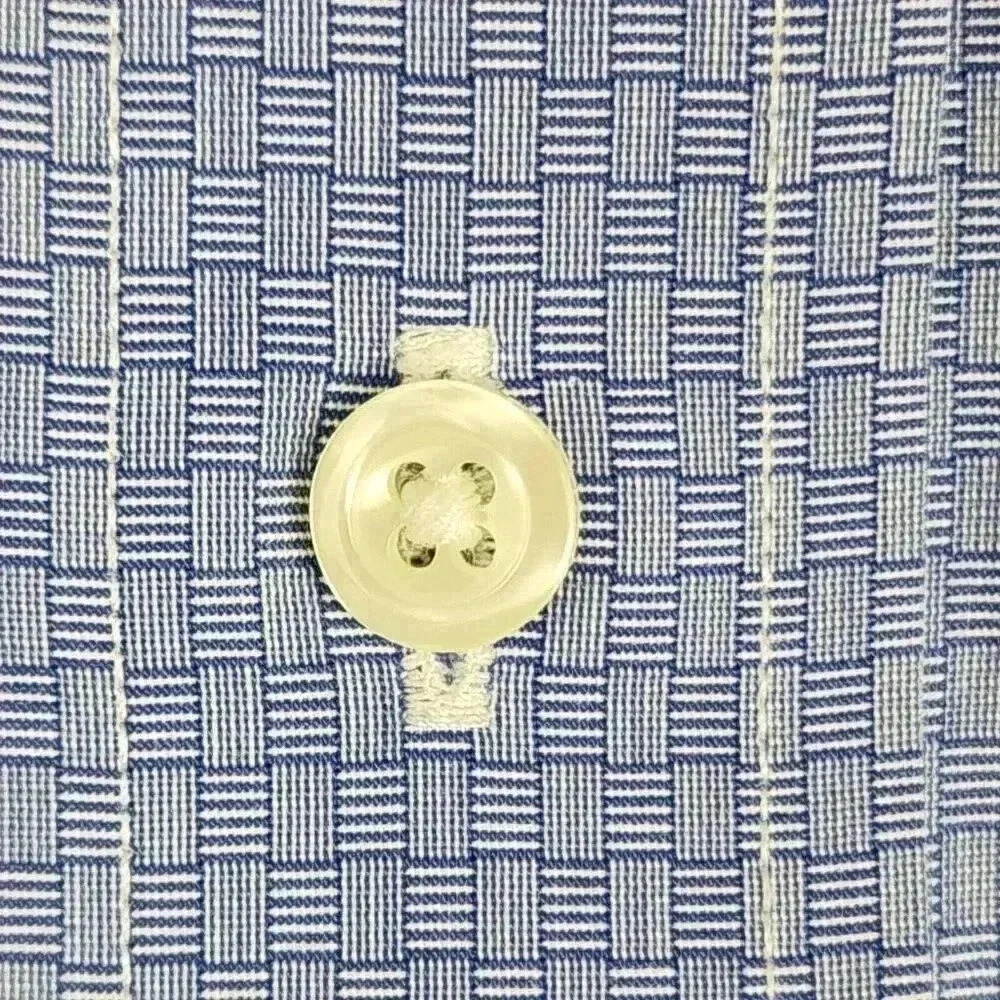 Brooks Brothers Mens Regent Dress Shirt Sz 16 4-5 Non Iron Blue‎ Micro Geometric - Picture 5 of 16